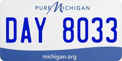 MI license plate DAY8033