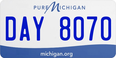 MI license plate DAY8070