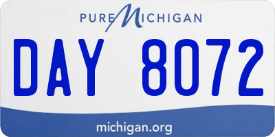 MI license plate DAY8072