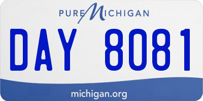 MI license plate DAY8081