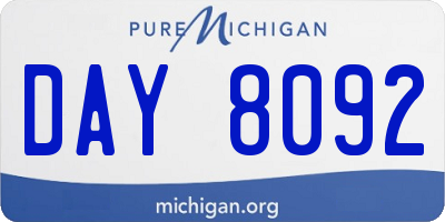 MI license plate DAY8092