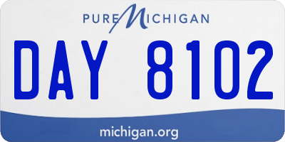 MI license plate DAY8102