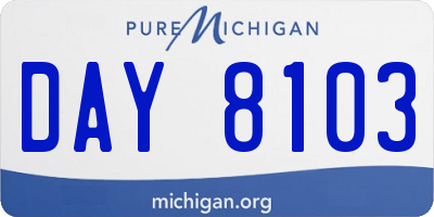 MI license plate DAY8103
