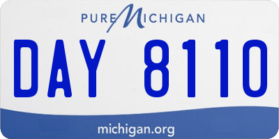 MI license plate DAY8110