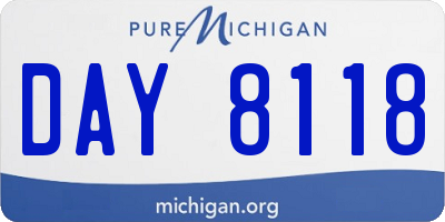 MI license plate DAY8118