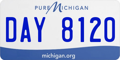 MI license plate DAY8120