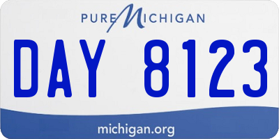 MI license plate DAY8123