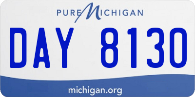 MI license plate DAY8130