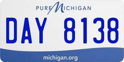 MI license plate DAY8138