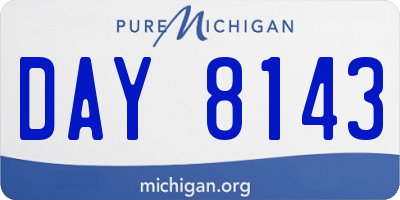 MI license plate DAY8143