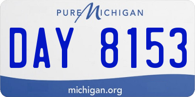 MI license plate DAY8153
