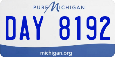 MI license plate DAY8192