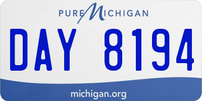 MI license plate DAY8194