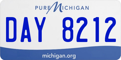 MI license plate DAY8212