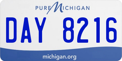 MI license plate DAY8216