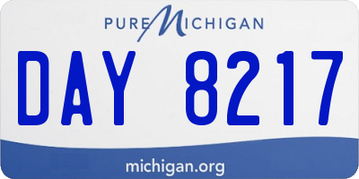 MI license plate DAY8217