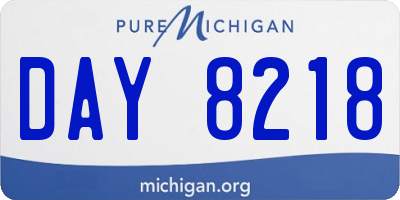 MI license plate DAY8218
