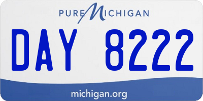 MI license plate DAY8222