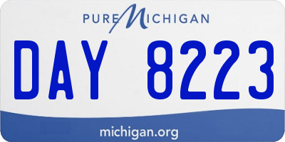 MI license plate DAY8223