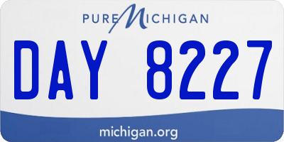 MI license plate DAY8227