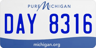 MI license plate DAY8316