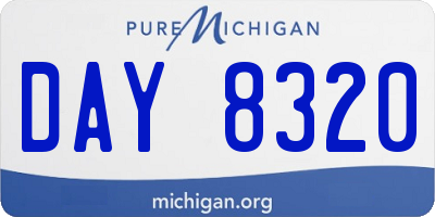 MI license plate DAY8320