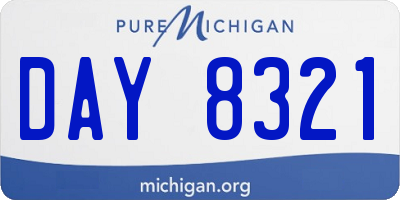 MI license plate DAY8321
