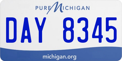 MI license plate DAY8345