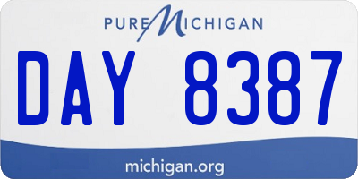 MI license plate DAY8387