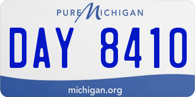 MI license plate DAY8410