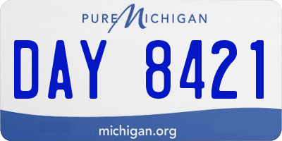 MI license plate DAY8421
