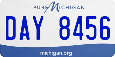 MI license plate DAY8456