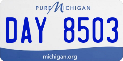 MI license plate DAY8503