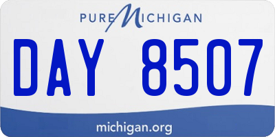 MI license plate DAY8507