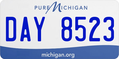 MI license plate DAY8523