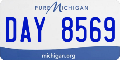 MI license plate DAY8569
