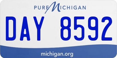 MI license plate DAY8592