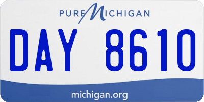 MI license plate DAY8610