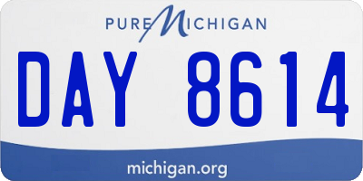 MI license plate DAY8614