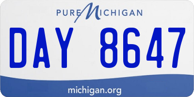 MI license plate DAY8647