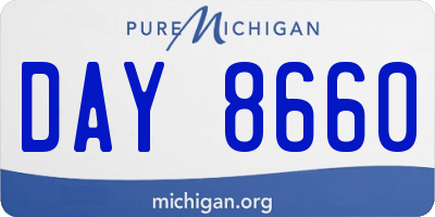 MI license plate DAY8660