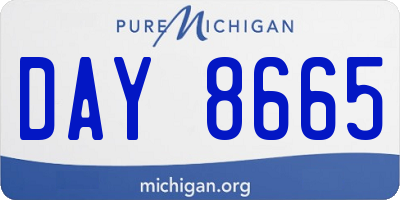 MI license plate DAY8665