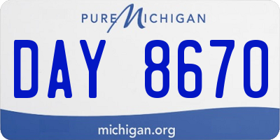 MI license plate DAY8670