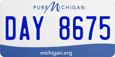 MI license plate DAY8675
