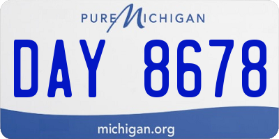 MI license plate DAY8678