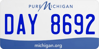 MI license plate DAY8692