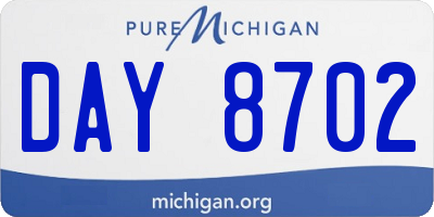 MI license plate DAY8702