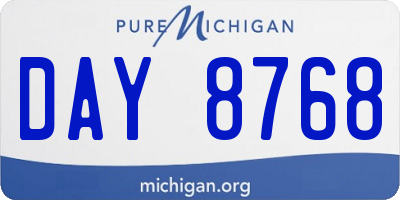 MI license plate DAY8768