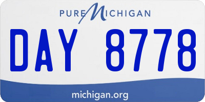 MI license plate DAY8778