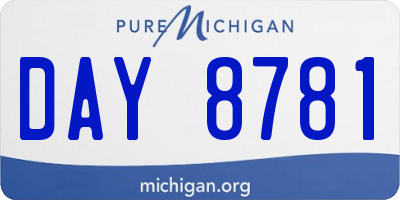 MI license plate DAY8781